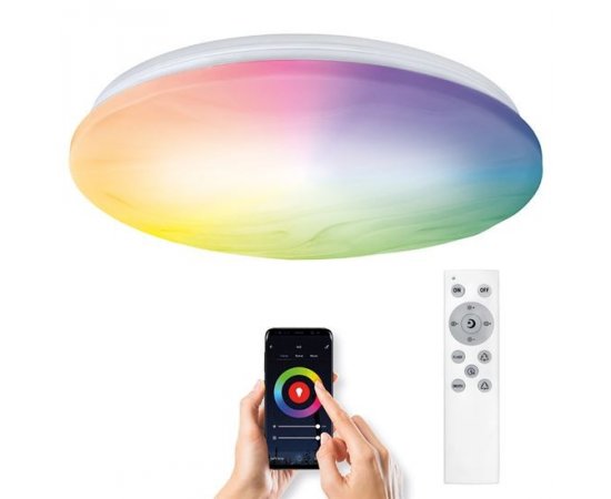 SOLIGHT WO792 LED SMART STROPNE SVETLO WAVE, 30W, 2300LM, WIFI, RGB + CCT, DIALKOVE OVLADANIE