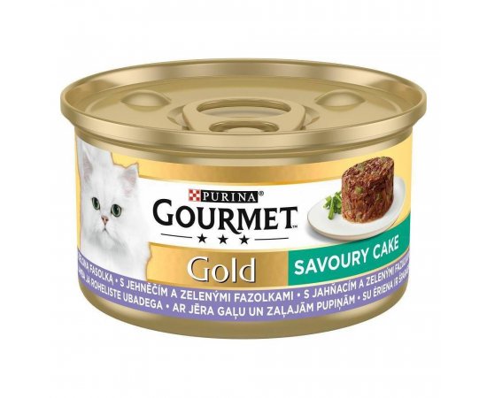 PURINA GOURMET GOLD SAVOURY CAKE S JAHNACIM MASOM A ZELENOU FAZULKOU 85G