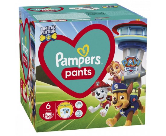 PAMPERS PANTS PAW PATROL S6 60KS (14-19KG)