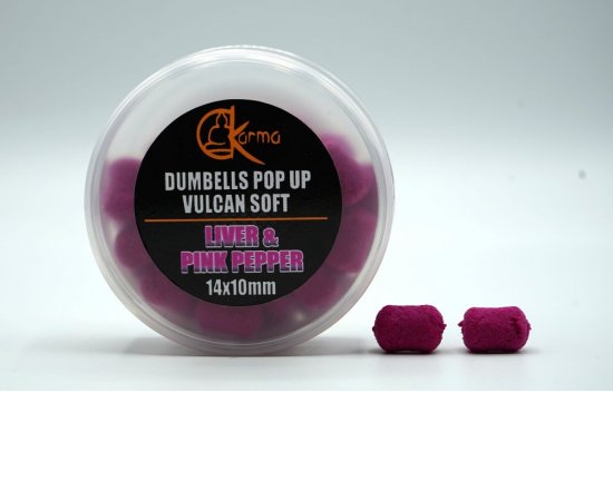 KARMA BAIT DUMBELL VULCAN SOFT BALANCED LIVER &amp; PINK PEPPER 8X10 MM 25 G