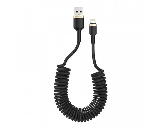 COLORWAY KABEL USB APPLE LIGHTNING (ZINK ALLOY + LED) 2.4A 1M, BLACK (CW-CBUL035-BK)