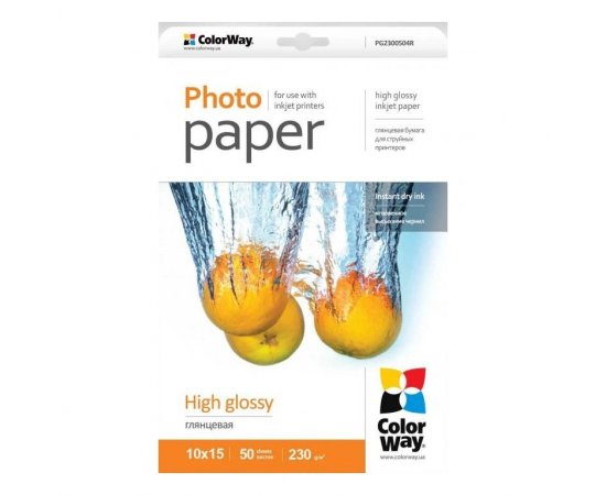 COLORWAY FOTOPAPIER VYSOKO LESKLY 230G/M, 50KS, A4, PG230050A4
