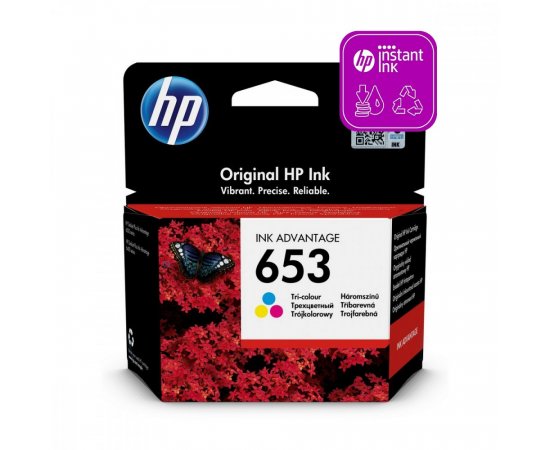 HP ORIGINAL INK 3YM74AE, TRI-COLOUR, 200STR., HP 653