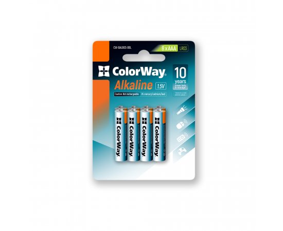 COLORWAY BATERIE ALKALINE POWER AAA, 8KS, BLISTER, (CW-BALR03-8BL)
