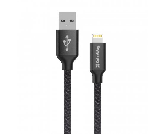 COLORWAY KABEL USB APPLE LIGHTNING 2.4A 2M, CIERNY (CW-CBUL007-BK)