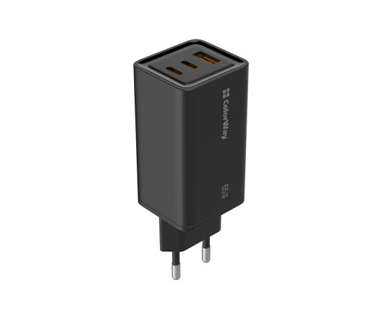 COLORWAY AC NAB. GAN3 PRO POWER DELIVERY (USB-A + 2 USB TYPE-C) (65W) CW-CHS039PD-BK