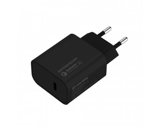 COLORWAY AC NAB. POWER DELIVERY PORT USB TYPE-C 20W V2, CIERNA, (CW-CHS026PD-BK)