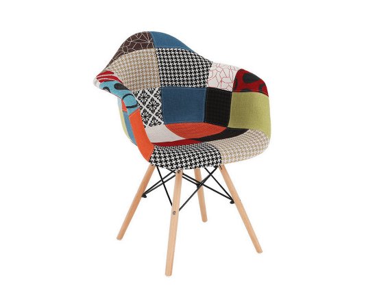 KONDELA TOBO 3 NEW KRESLO, LATKA PATCHWORK/BUK