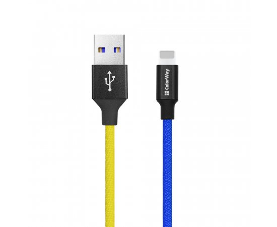 COLORWAY KABEL USB APPLE LIGHTNING, NATIONAL, 2.4A 1M, MODRO-ZLTY (CW-CBUL052-BLY)