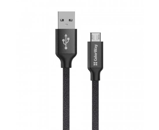 COLORWAY KABEL USB MICROUSB 2.4A 2M, CIERNY (CW-CBUM009-BK)