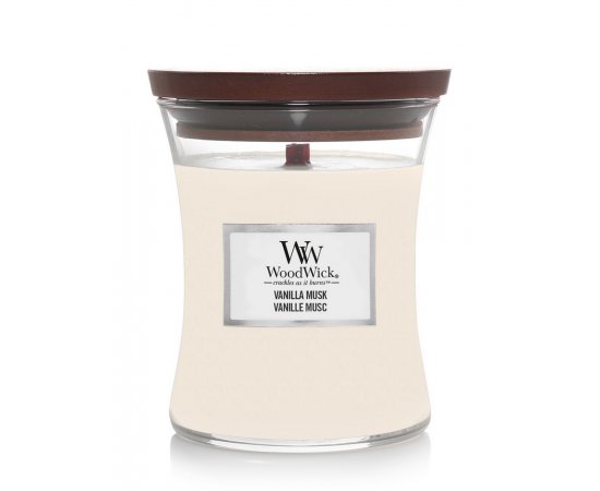 WOODWICK SVIECKA VANILLA MUSK STREDNA 275G, 1743607E