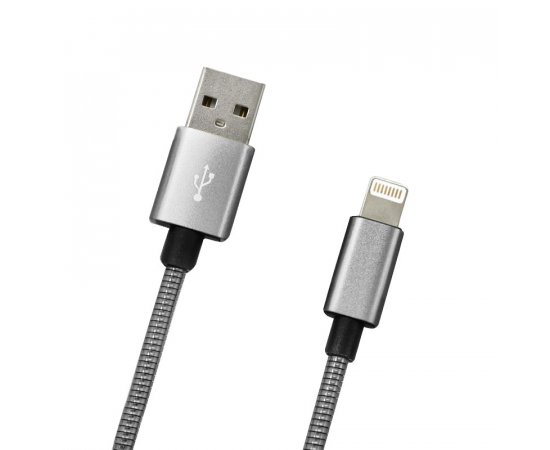 MOBILNET KAB-0151-USB-LIGHT LIGHTNING STRIEBORNY (KOV) 1M DATA KABEL 2A (E)