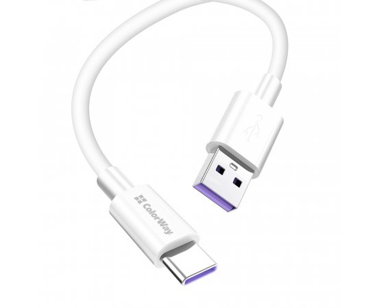 COLORWAY KABEL USB TYPE-C (FAST CHARGING) 5.0A 1M, WHITE (CW-CBUC019-WH)