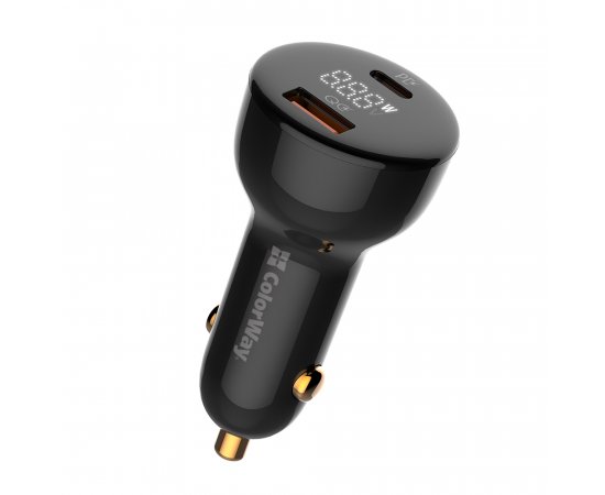 COLORWAY NAB. DO AUTA POWER DELIVERY PORT PPS USB (USB-A + USB-C) (100W) BLACK (CW-CH044PD-BK)