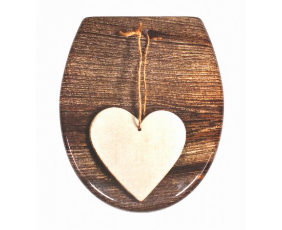 SCHUTTE WC SEDATKOWOOD HEART, S AUTOMATICKYM KLESANIM SOFT CLOSE, MATERIAL DUROPLAST
