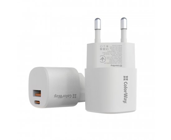 COLORWAY AC NAB. GAN3 POWER DELIV. PORT PPS USB (TYPE-C PD+USB QC3.0), 33W, BIELA, (CW-CHS043PD-WT)