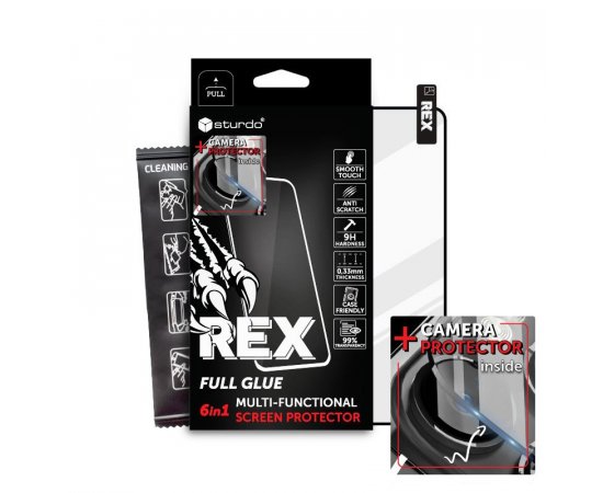 STURDO FMO-2069-MOT-G04XX REX OCHRANNE SKLO MOTOROLA MOTO G04, CIERNE (6V1 FULL GLUE)