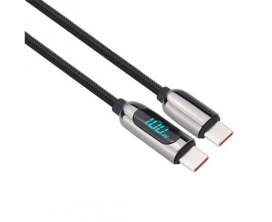 SOLIGHT SSC1802 USB-C KABEL S DISPLEJOM, USB-C KONEKTOR - USB-C KONEKTOR, 100W, 2M