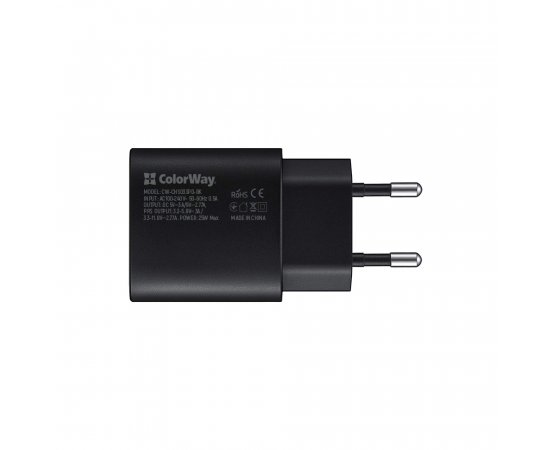 COLORWAY AC NAB. S POWER DELIVERY PORT PPS USB TYPE-C 25W, CIERNA (CW-CHS033PD-BK)