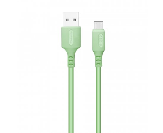 COLORWAY KABEL USB TYPE-C (SOFT SILICONE) 2.4A 1M, GREEN (CW-CBUC042-GR)