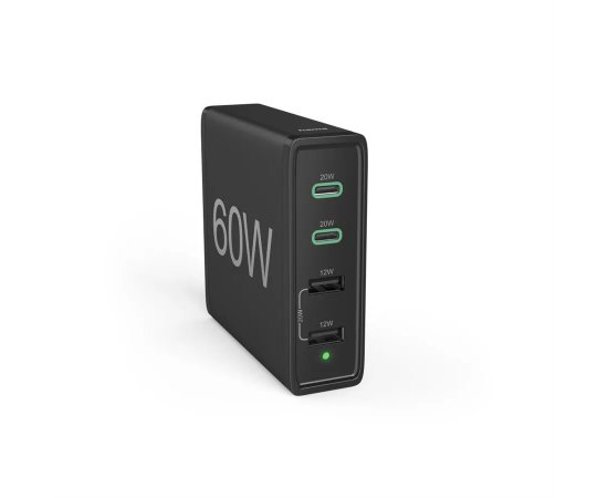 HAMA 201628 RYCHLA STOLNA USB NABIJACKA SO STOJANCEKOM, 2X USB-C PD/QC, 2X USB-A, 60 W