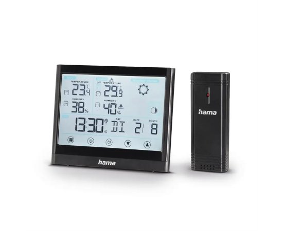 HAMA 186421 FULL TOUCH, METEOSTANICA S BEZDROTOVYM SENZOROM, DOTYKOVY DISPLEJ