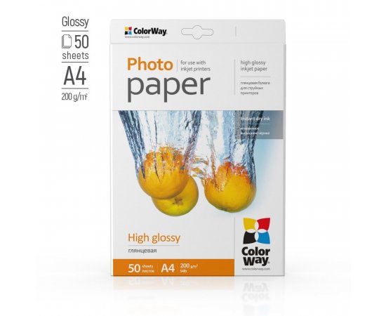 COLORWAY FOTOPAPIER VYSOKO LESKLY 200G/M,50KS,A4, PG200050A4