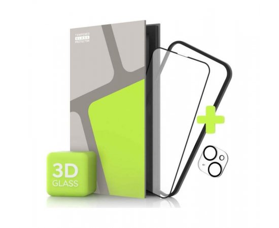 TGP OCHRANNE SKLO PRE IPHONE 14 PLUS, 3D GLASS + SKLO NA KAMERU (CASE FRIENDLY), TGR-IP14M-BLX
