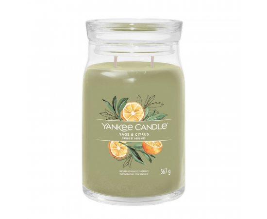 YANKEE CANDLE 1629961E SIGNATURE SAGE &amp; CITRUS VELKA SVIECKA 567G