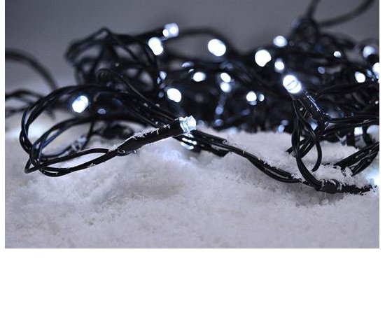 SOLIGHT 1V57-W LED VONKAJSIA VIANOCNA RETAZ, 100LED, 10M, 3M PRIVOD, 8 FUNKCII, IP44, 3X AA, STUDENA
