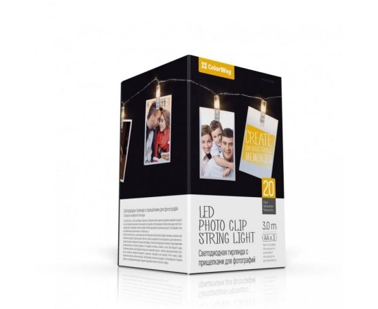 COLORWAY LED FOTOKOLICKY/20LED/DLZKA 3 M/TEPLA BIELA/ NAPAJANIE 3X AA (CW-LCP-20L30B)