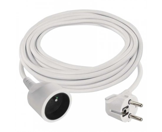 EMOS P0117 PREDLZOVACI KABEL 7 M/1 ZASUVKA/BIELY/PVC/1 MM2