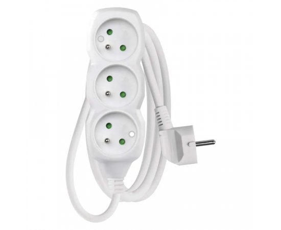 EMOS P0311 PREDLZOVACI KABEL 1,5 M/3 ZASUVKY/BIELY/PVC/1 MM2