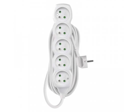 EMOS P0517 PREDLZOVACI KABEL 7 M/5 ZASUVIEK/BIELY/PVC/1 MM2