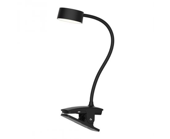 SOLIGHT WO3001-B LED STOLNA NABIJACIA LAMPICKA, 2W, 210LM, 3CCT, CIERNA, CLIP