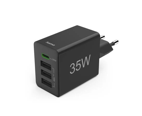 HAMA 201990 RYCHLA USB NABIJACKA 1X USB-C + 3X USB-A, PD/QC, 35 W