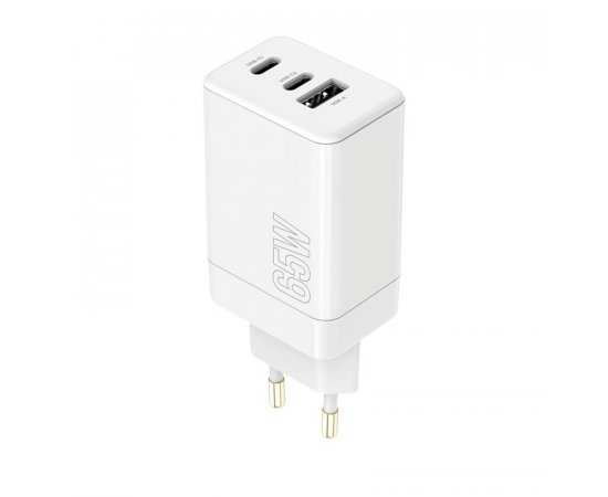 MAXLIFE MXTC-08-65ACC PD QC SIETOVA NABIJACKA 2X USB-C 1X USB 65W BIELA (OEM0101206)