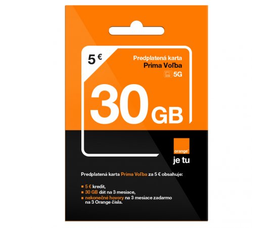 ORANGE PRIMA KARTA 5 EUR, SIM KARTA