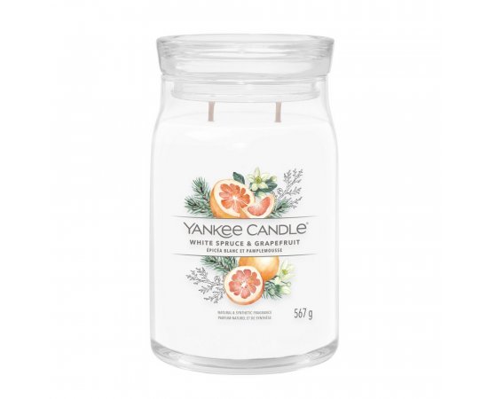 YANKEE CANDLE 1629992E WHITE SPRUCE &amp; GRAPEFRUIT VELKA SVIECKA SIGNATURE, 567G
