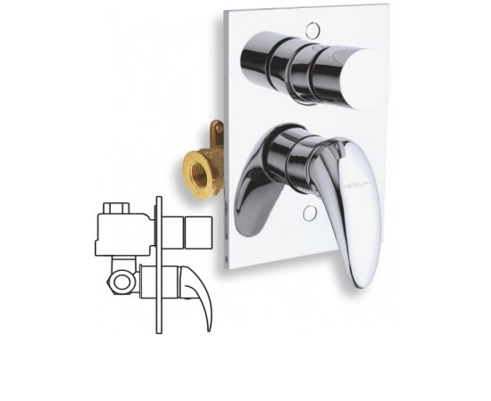 NOVASERVIS METALIA VANOVA SPRCHOVA BATERIA S PREPINACOM METALIA 55 CHROM 55050R,0