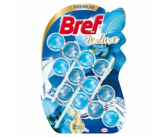 BREF TOILET FRESHENER 3X50 G BLUE AKTIV DE LUXE ROYAL ORCHID