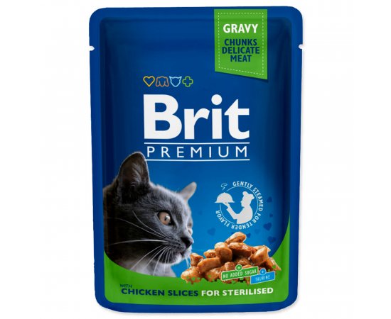 BRIT PREMIUM CAT KAPSICKA CHICKEN SLICES FOR STERILISED 100G (293-100275)