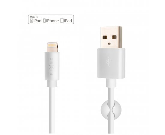 FIXED FIXD-UL-WH DATOVY A NABIJACI KABEL S KONEKTOROM LIGHTNING, PFI CERTIFIKACIA, 2,4A, BIELY