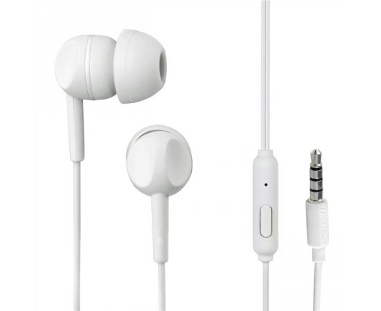 HAMA 132480 THOMSON SLUCHADLA S MIKROFONOM EAR3005, SILIKONOVE STUPLE, BIELE