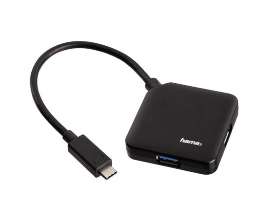 HAMA 135750 USB-C 3.1 HUB 1:4, CIERNY