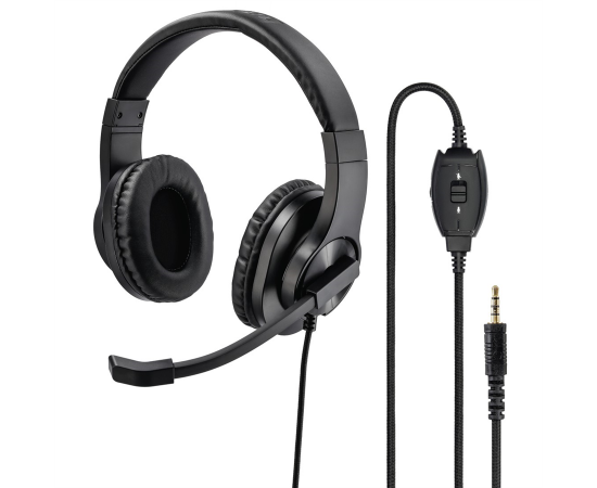 HAMA 139926 PC HEADSET HS-350, STEREO, CIERNY