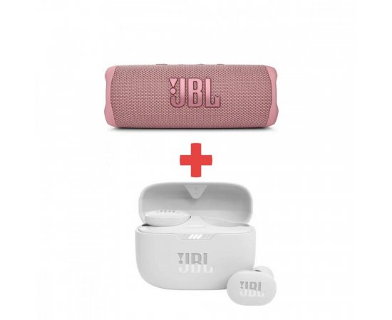 JBL FLIP 6 PINK + JBL TUNE 130NC TWS WHITE