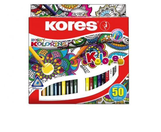 KORES FAREBNE CERUZKY MANDALAS TROJHRANNE 50 KS