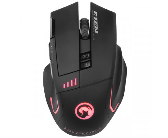 MARVO MYS M720W, 4800DPI, 2.4 GHZ, OPTIKA, 8TL., 1 KOL., BEZDROT., CIERNA, 1KS AA, NANO PRIJ.,PODSV.