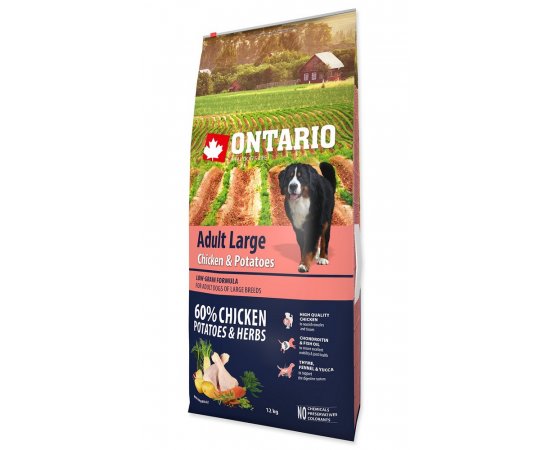 ONTARIO DOG ADULT LARGE CHICKEN AND POTATOES AND HERBS (12KG)
